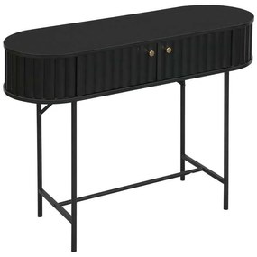 Κονσόλα Zeplen pakoworld MDF-μέταλλο σε μαύρη απόχρωση 100x35x75εκ