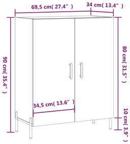 ΝΤΟΥΛΑΠΙ SONOMA ΔΡΥΣ 69,5 X 34 X 90 ΕΚ. ΑΠΟ ΕΠΕΞΕΡΓΑΣΜΕΝΟ ΞΥΛΟ 827735