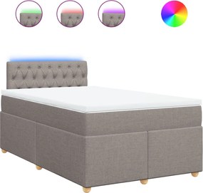 vidaXL Κρεβάτι Boxspring με Στρώμα Taupe 120x190 εκ. Υφασμάτινο