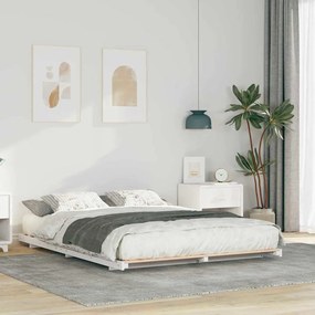 vidaXL Σκελετός Κρεβατιού Λευκό 140 x 210 cm Στερεά ξυλεία πεύκου