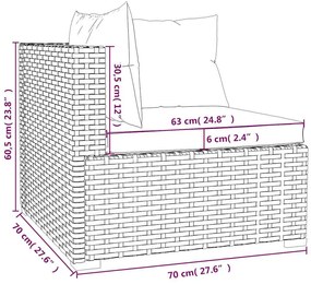 vidaXL Σαλόνι Κήπου Σετ 4 Τεμαχίων Μαύρο Συνθετικό Ρατάν με Μαξιλάρια