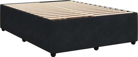 vidaXL Κρεβάτι Boxspring με Στρώμα Μαύρο 140x190 εκ. Βελούδινο
