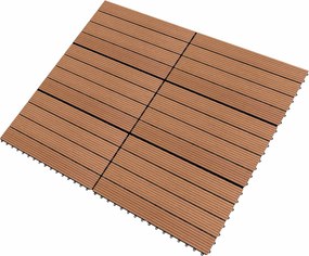 vidaXL Πλάκα Κατασκευής 6 pcs Καφέ 60 x 30 cm WPC