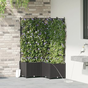 vidaXL Γλάστρες Κήπου 1 τεμ Καφασωτό Μαύρο 80 x 80 x 142 cm Πλαστικό