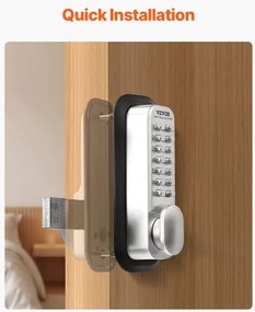 VEVOR Mechanical Keyless Entry Door Lock 14 Key Mechanical Door Lock Single-Side