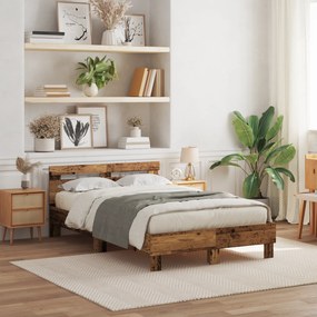 vidaXL Σκελετός Κρεβατιού Παλαιό ξύλο 120 x 200 cm Επεξεργασμένο ξύλο