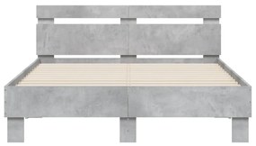 Πλαίσιο Κρεβατιού με Κεφαλάρι/LED Γκρι Σκυροδεμ. 135x190 εκ - Γκρι