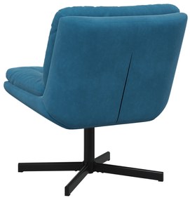 vidaXL Γυριστή Χαλαρωτική Καρέκλα Μπλε 63 x 75 x 76 εκ Βελούδο