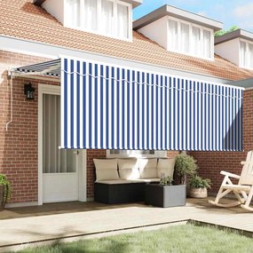 vidaXL Σκηνίτσα Αναδιπλούμενη Ριγέ Μπλε 350 x 200 cm ύφασμα
