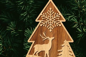 Σετ των 2 Intra απο ξύλο plywood Χρώμα wenge 3mm-4mm πάχος - Στολίδι Χριστουγεννιάτικου Δέντρου με Δίασταση 6x6 cm INTRAFABR-105736665