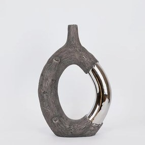 ΒΑΖΟ ΚΕΡΑΜΙΚΟ ΚΑΦΕ - ΑΣΗΜΙ 26.5x9.5x39.5cm|752-20387