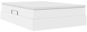 vidaXL Κρεβάτι με αποθηκευτικό χώρο και στρώμα Λευκό 140 x 190 cm
