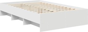 vidaXL Σκελετός Κρεβατιού Λευκό 120 x 123 εκ. Επεξεργασμένο ξύλο