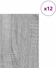 vidaXL Διακοσμητικά Πάνελ 12 τεμ. Γκρι Sonoma 15 x 21 x 0,27 εκ.