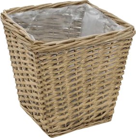 vidaXL Γλάστρες Υπερυψωμένες 3 τεμ. Wicker με Επένδυση Πολυαιθυλενίου