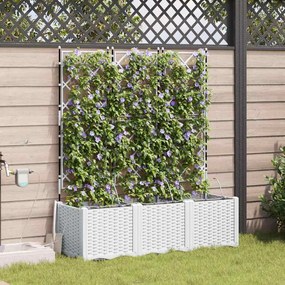 vidaXL Γλάστρα Κήπου 3 τμχ. Λευκό 120 x 40 x 142 cm PP