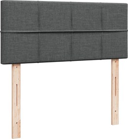 vidaXL Κρεβάτι Boxspring με Στρώμα Σκούρο Γκρι 120x190 εκ Υφασμάτινο