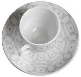 Φλυτζάνι Καφέ Με Πιατάκι Ovvio 25.627.17 100ml White-Grey Cryspo Trio Porcelain