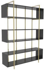 Βιβλιοθήκη Bruti 875ZNA4509 120x29,6x180cm Anthracite-Gold