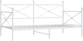 vidaXL Κρεβάτι ημέρας χωρίς στρώμα Λευκό 107x203 cm Ατσάλι