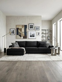 Γωνιακός καναπές Mission-Προσαρμόσιμη-230φ 145β εκ.-Μαύρο