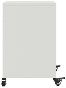 vidaXL Κομοδίνο Λευκό 36x39x59 εκ. από Χάλυβα