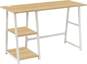 Γραφείο Υπολογιστή Με 2 Ράφια (120x50x73) Spitishop Muse Natural/White