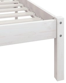 vidaXL Πλαίσιο Κρεβατιού Λευκό 75x190 εκ. Μασίφ Ξύλο Small Single