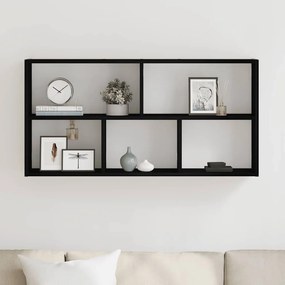 vidaXL Ράφι Τοίχου Μαύρη Δρυς 100x25x50 εκ. από Τεχνητό Ξύλο