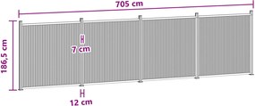 vidaXL Πάνελ Φράχτη 4 pcs WPC και Αλουμίνιο Μαύρο