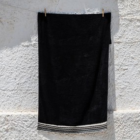 Πετσέτα Θαλάσσης (80x160) White Fabric Wandera Black