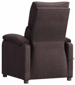 vidaXL Πολυθρόνα Μασάζ Σκούρο Καφέ Υφασμάτινη