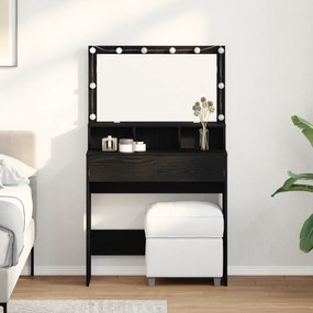 vidaXL Τραπέζι περιποίησης Μαύρη δρυς Μοριοσανίδα