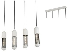 Φωτιστικό Οροφής - Ράγα HM174P65WH 4ΧΕ27 65X8XH120 White Aca Decor Metal