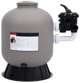 vidaXL Φίλτρο Άμμου Πισίνας με Βαλβίδα 6 Θέσεων Γκρι