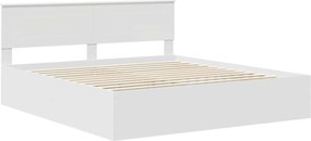 vidaXL Σκελετός Κρεβατιού Λευκό 200 x 200 cm Επεξεργασμένο ξύλο