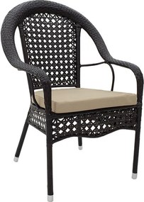 Τραπεζαρία Cellin σετ 7τεμ μέταλλο-pe rattan καφέ