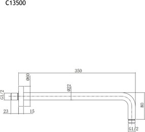 Almar Emotion E044076+C13500 Chrome  - Κεφαλή Ντους με Βραχίονα