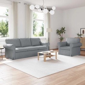 vidaXL Καναπές 2 pcs Ανοιχτό γκρι