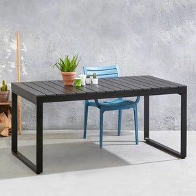 Τραπέζι κήπου Poseidon Megapap μέταλλο - ξύλο χρώμα μαύρο 180x92x75εκ. - 0235976