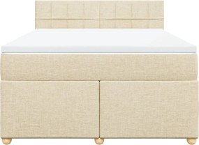 vidaXL Κρεβάτι Boxspring με Στρώμα Κρεμ 160x200 εκ. Υφασμάτινο