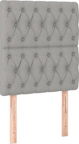 vidaXL Κρεβάτι Boxspring με Στρώμα &amp; LED Αν.Γκρι 80x200 εκ. Υφασμάτινο