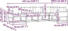 vidaXL Σειρά Καναπέ Εξωτερικού 5 pcs Φυσικό και Μπεζ