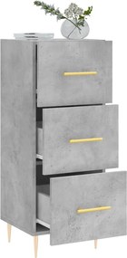 vidaXL Ντουλάπι Γκρι Σκυροδέματος 34,5x34x90 εκ. Επεξεργασμένο Ξύλο