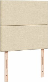 vidaXL Κρεβάτι Boxspring με Στρώμα Κρεμ 100 x 200 εκ. Υφασμάτινο
