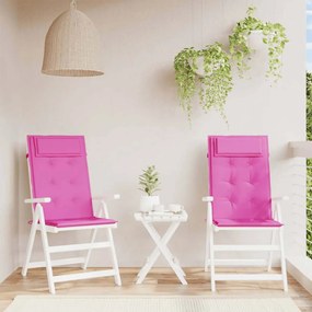 vidaXL Μαξιλάρια Καρέκλας με Ψηλή Πλάτη 2 τεμ. Ροζ από Ύφασμα Oxford