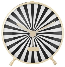 Ρολόι Επιτραπέζιο - Ξυπνητήρι Cundy Swirl Dome KA6008BK Φ12,5cm Black-White Karlsson Αλουμίνιο
