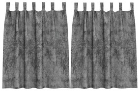 vidaXL Κουρτίνα με κουρτίνες 2 pcs Γκρι 140 x 140 cm Βελούδο