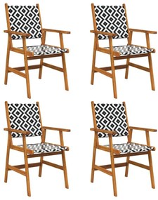 Καρέκλες Κήπου 4 τεμ. από Μασίφ Ξύλο Ακακίας - Καφέ