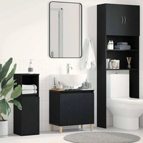 vidaXL Ντουλάπι Νιπτήρα Μαύρο Δρυς 58x33x60 εκ. Επεξεργασμένο Ξύλο